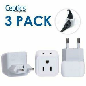 CEPTICS•USA 2 Europe Travel Adapter/Type C (CT-9C)